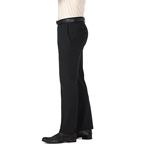 HAGGAR Mens 4 Way Stretch Slim Fit Flat Front Dress Pant