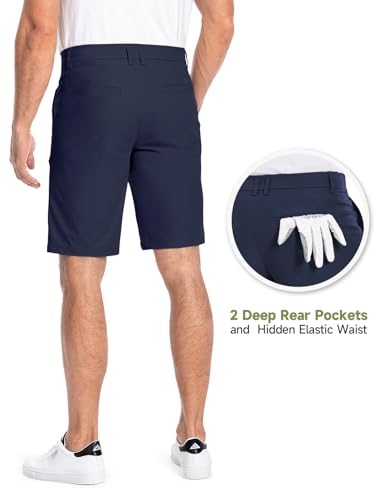 Men's Golf Shorts 7" 10" Dress Casual Shorts Quick Dry Stretch Anti-Wrinkle Work Hybrid Chino Shorts with 4 Pockets