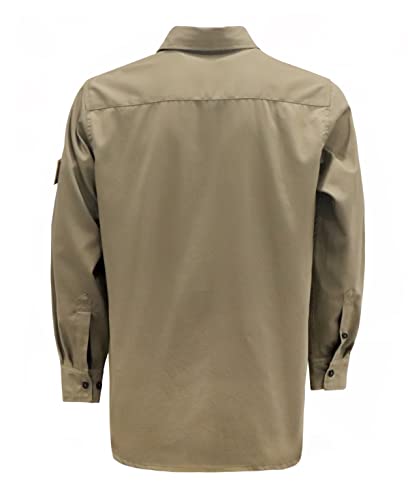 BOCOMAL FR Shirts for Men Flame Resistant Light Weight NFPA2112 Fire Retardant Welding Shirt Water & Oil Repellent Finish