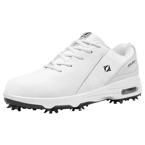 FENLERN Men's Golf Shoes Spiked Waterproof Comfortable Air Cushion F006