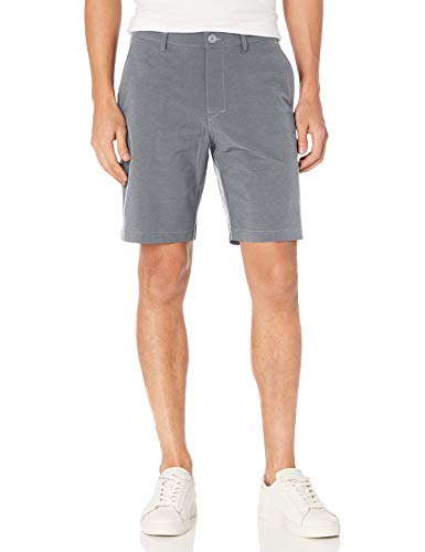 PGA TOUR Men’s 9” Flat Front Horizontal Textured Golf Shorts, 4-Way Stretch, Moisture-Wicking, Sun Protection