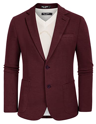 PJ PAUL JONES Men's Casual Knit Blazer Suit Jackets Two Button Lightweight Unlined Sport Coat