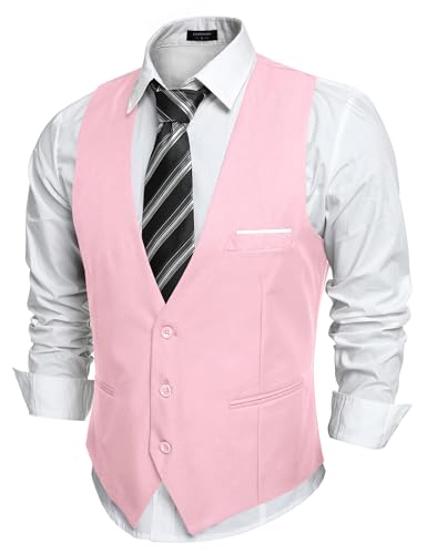 COOFANDY Men's Formal Suit Vest Slim Fit Casual Business Dress Waistcoat Vest