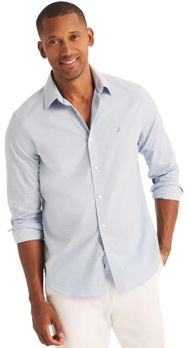 Nautica Men's Wrinkle Resistant Long Sleeve Button Front Shirt