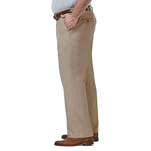 Haggar Men's Premium Comfort Classic Fit Flat Front Hidden Comfort Waistband Pant (Regular and Big & Tall Sizes)