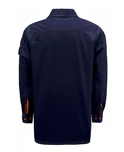 BOCOMAL FR Shirts for Men Flame Resistant Light Weight NFPA2112 Fire Retardant Welding Shirt Water & Oil Repellent Finish