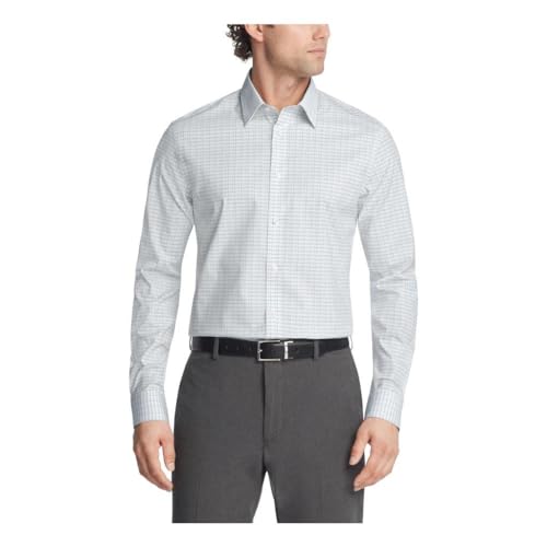 Calvin Klein Men's Non Iron Regular Fit Herringbone French Cuff Dress Shirt