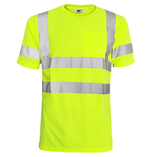 L&M® Hi Vis T Shirt ANSI Class 3 Reflective Safety Lime Orange Short Long Sleeve HIGH Visibility