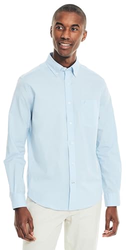 Nautica Men's Wrinkle Resistant Long Sleeve Button Front Shirt