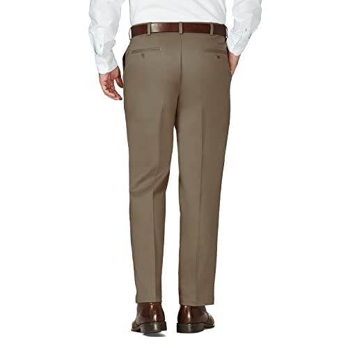 HAGGAR Mens Work to Weekend Hidden Expandable Waist Classic Fit Flat Front Pant