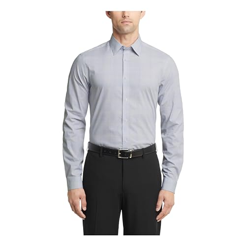 Calvin Klein Men's Non Iron Regular Fit Herringbone French Cuff Dress Shirt