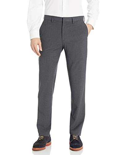 HAGGAR Mens 4 Way Stretch Slim Fit Flat Front Dress Pant