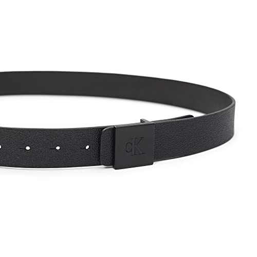 Calvin Klein Men's Casual Statement Plaque Buckle Belt with Logo Treatment