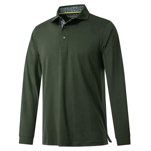 Mens Polo Shirts Short and Long Sleeve Casual Solid Stylish Dry Fit Performance Designed Collared Golf Polo Shirts for Men