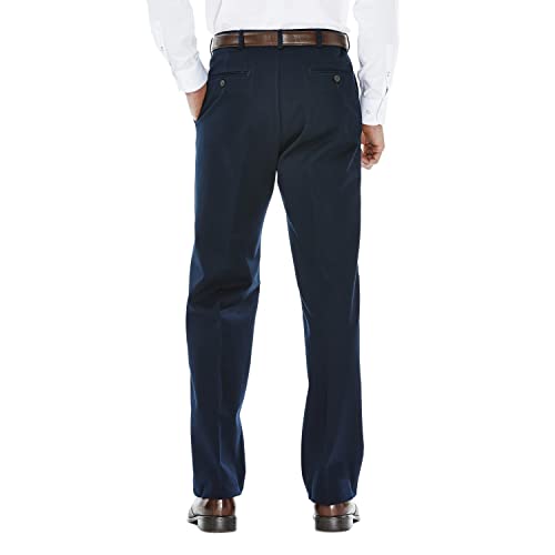 HAGGAR Mens Work to Weekend Hidden Expandable Waist Classic Fit Flat Front Pant