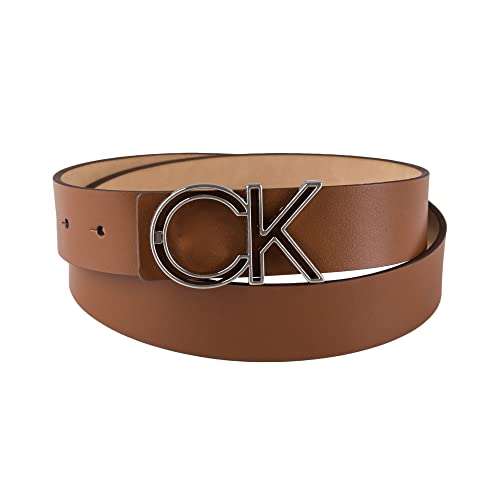 Calvin Klein Men's Casual Statement Plaque Buckle Belt with Logo Treatment