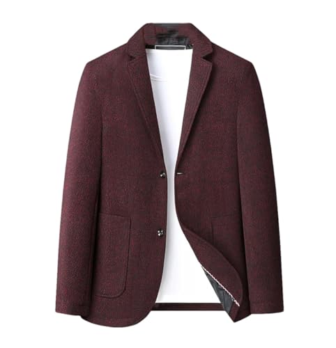 Men's Casual Blazer Jacket Autumn Winter Woolen Suit Coat Formal Business Party Wedding Dresses Plus Size