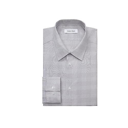 Calvin Klein Men's Non Iron Regular Fit Herringbone French Cuff Dress Shirt