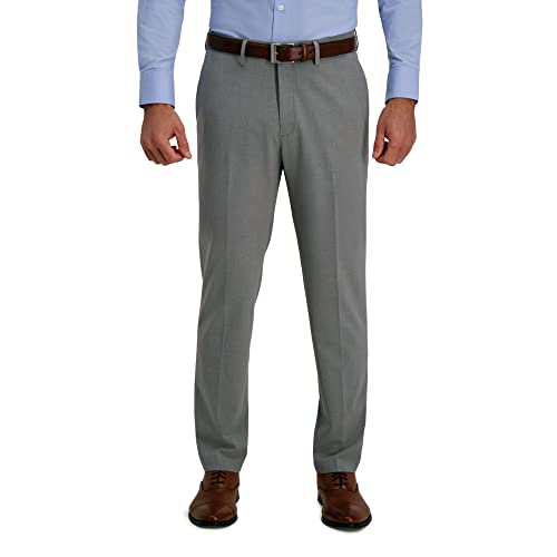 HAGGAR Mens 4 Way Stretch Slim Fit Flat Front Dress Pant