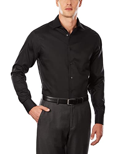 Calvin Klein Men's Non Iron Regular Fit Herringbone French Cuff Dress Shirt