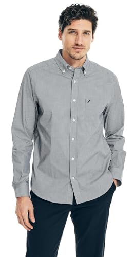 Nautica Men's Wrinkle Resistant Long Sleeve Button Front Shirt