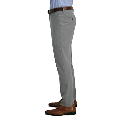 HAGGAR Mens 4 Way Stretch Slim Fit Flat Front Dress Pant