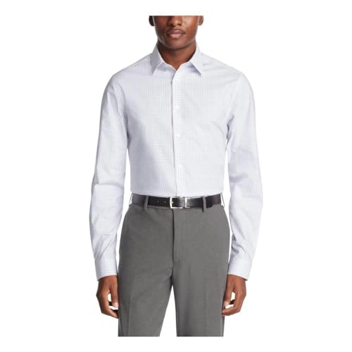 Calvin Klein Men's Non Iron Regular Fit Herringbone French Cuff Dress Shirt