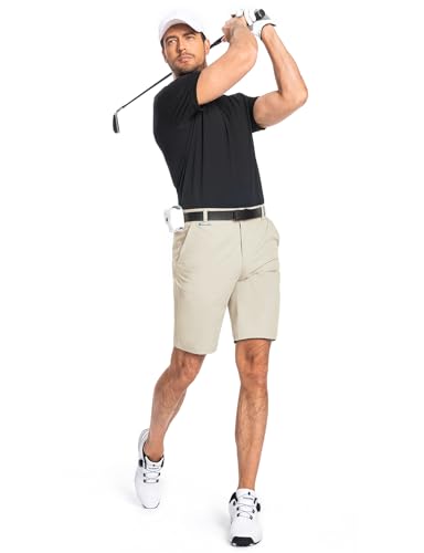 Men's Golf Shorts 7" 10" Dress Casual Shorts Quick Dry Stretch Anti-Wrinkle Work Hybrid Chino Shorts with 4 Pockets