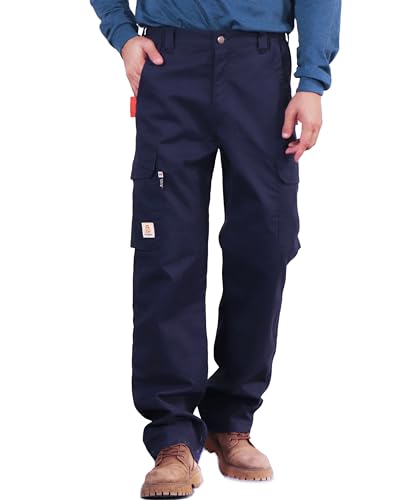 BOCOMAL FR Pants for Men Utility Cargo Pockets Flame Resistant/Fire Retardant Carpenter Water Oil Repellent Finish