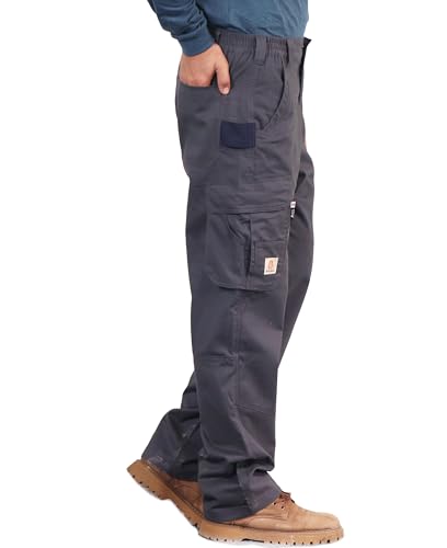 BOCOMAL FR Pants for Men Utility Cargo Pockets Flame Resistant/Fire Retardant Carpenter Water Oil Repellent Finish