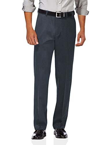 Haggar Men's Premium No Iron Khaki Classic Fit Expandable Waist Flat Front Pant (Regular and Big & Tall Sizes)