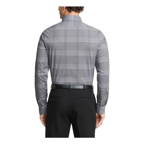 Calvin Klein Men's Non Iron Regular Fit Herringbone French Cuff Dress Shirt