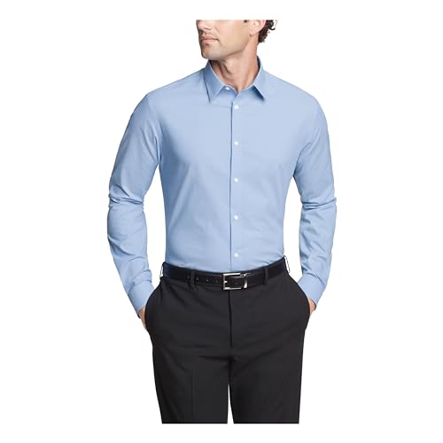 Calvin Klein Men's Non Iron Regular Fit Herringbone French Cuff Dress Shirt