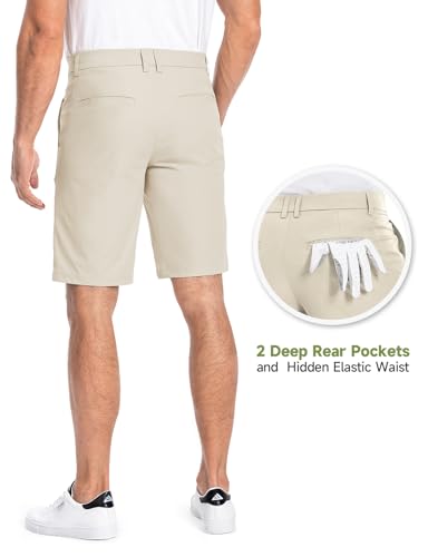 Men's Golf Shorts 7" 10" Dress Casual Shorts Quick Dry Stretch Anti-Wrinkle Work Hybrid Chino Shorts with 4 Pockets