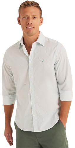 Nautica Men's Wrinkle Resistant Long Sleeve Button Front Shirt