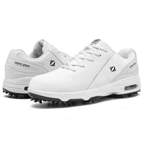 FENLERN Men's Golf Shoes Spiked Waterproof Comfortable Air Cushion F006