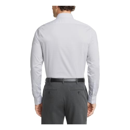 Calvin Klein Men's Non Iron Regular Fit Herringbone French Cuff Dress Shirt