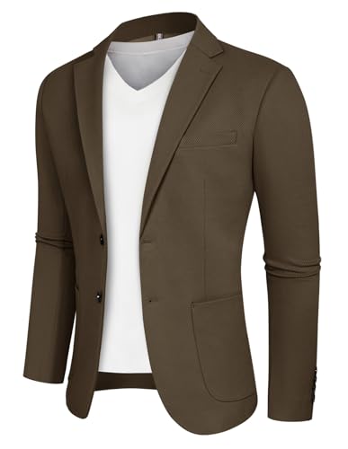 Mens Casual Sport Coats Two Button Suit Jacket with Pockets Lightweight Sport Coat Blazer