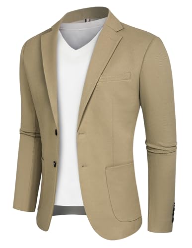 Mens Casual Sport Coats Two Button Suit Jacket with Pockets Lightweight Sport Coat Blazer