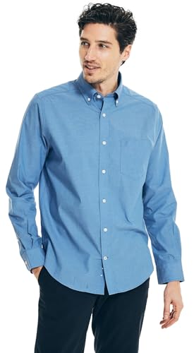 Nautica Men's Wrinkle Resistant Long Sleeve Button Front Shirt