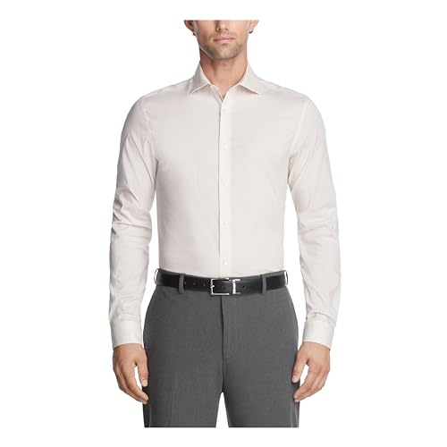 Calvin Klein Men's Non Iron Regular Fit Herringbone French Cuff Dress Shirt