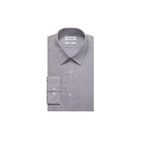 Calvin Klein Men's Non Iron Regular Fit Herringbone French Cuff Dress Shirt