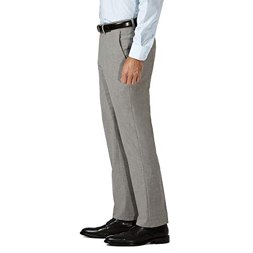 HAGGAR Mens 4 Way Stretch Slim Fit Flat Front Dress Pant