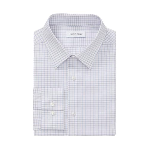 Calvin Klein Men's Non Iron Regular Fit Herringbone French Cuff Dress Shirt