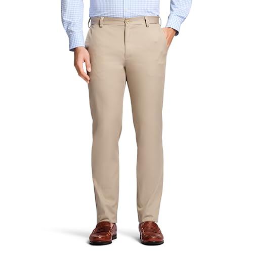 IZOD Men's American Chino Flat Front Straight Fit Pant