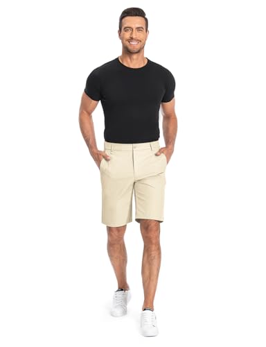 Men's Golf Shorts 7" 10" Dress Casual Shorts Quick Dry Stretch Anti-Wrinkle Work Hybrid Chino Shorts with 4 Pockets