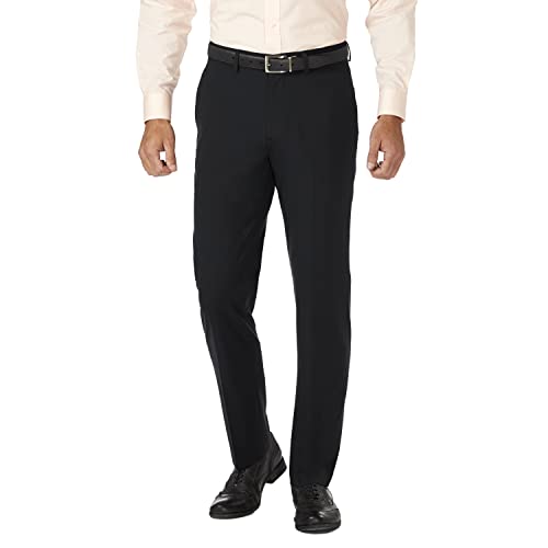 HAGGAR Mens 4 Way Stretch Slim Fit Flat Front Dress Pant