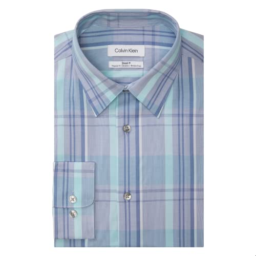 Calvin Klein Men's Non Iron Regular Fit Herringbone French Cuff Dress Shirt