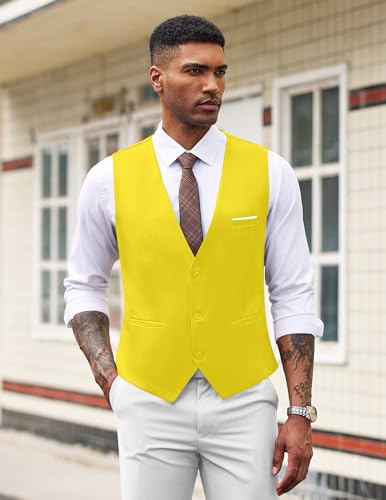 COOFANDY Men's Formal Suit Vest Slim Fit Casual Business Dress Waistcoat Vest