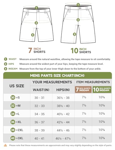 Men's Golf Shorts 7" 10" Dress Casual Shorts Quick Dry Stretch Anti-Wrinkle Work Hybrid Chino Shorts with 4 Pockets